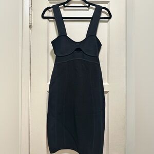 Herve Leger Black Textured Dress NWT Size Medium